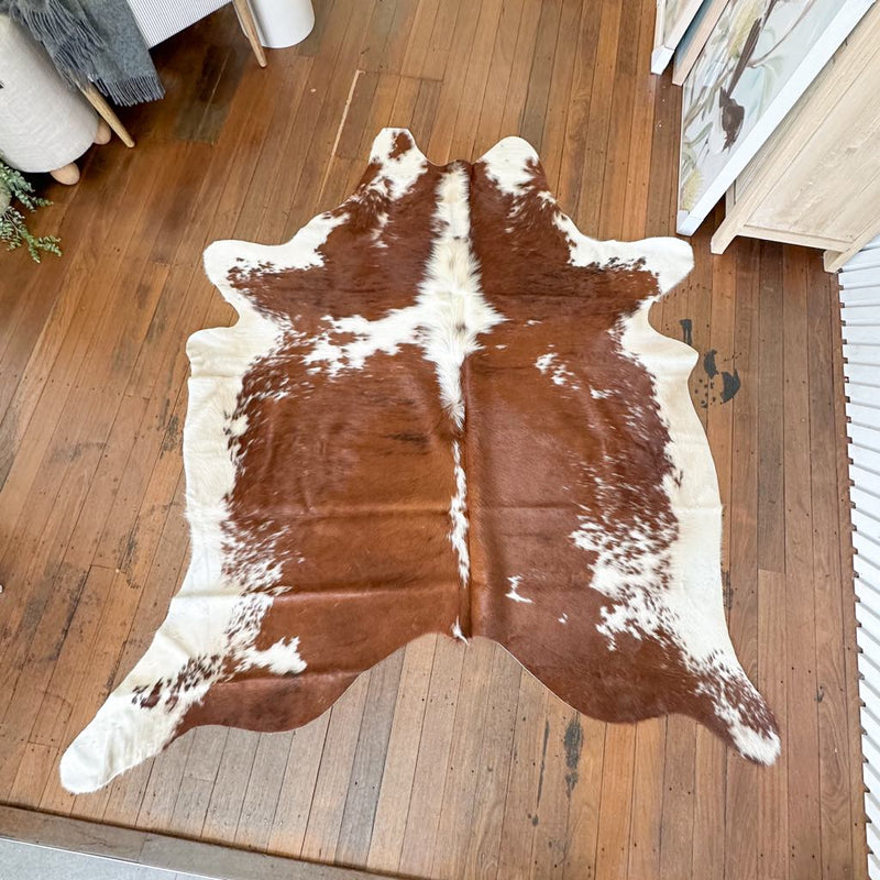 Brown + White Speckle Cowhide 3 | Floor Rug