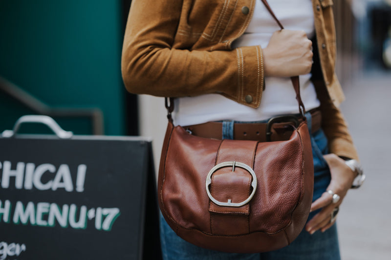 Imani Leather Crossbody Bag | Cognac