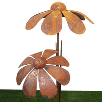 Duo Daisy Rust Flower Stake