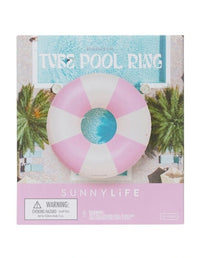 Tube Pool Ring | Bubblegum Pink Stripe