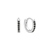 9 mm Huggies | Black Spinel Sterling Silver