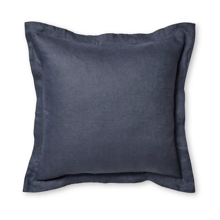 Riley Denim Blue Linen Feather Cushion