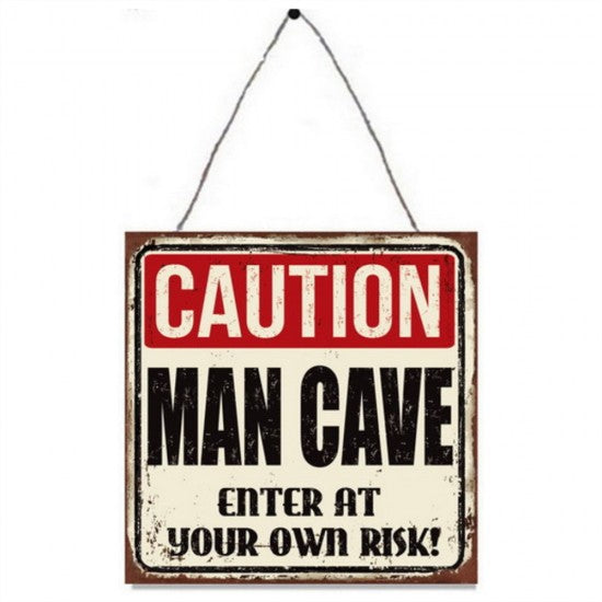 Metal Man Cave Wall Plaque