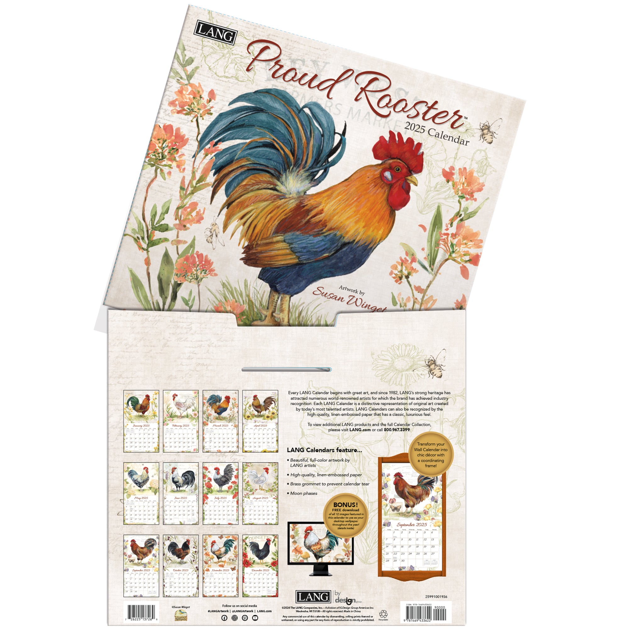 Proud Rooster 2025 Wall Calendar Whatever Mudgee