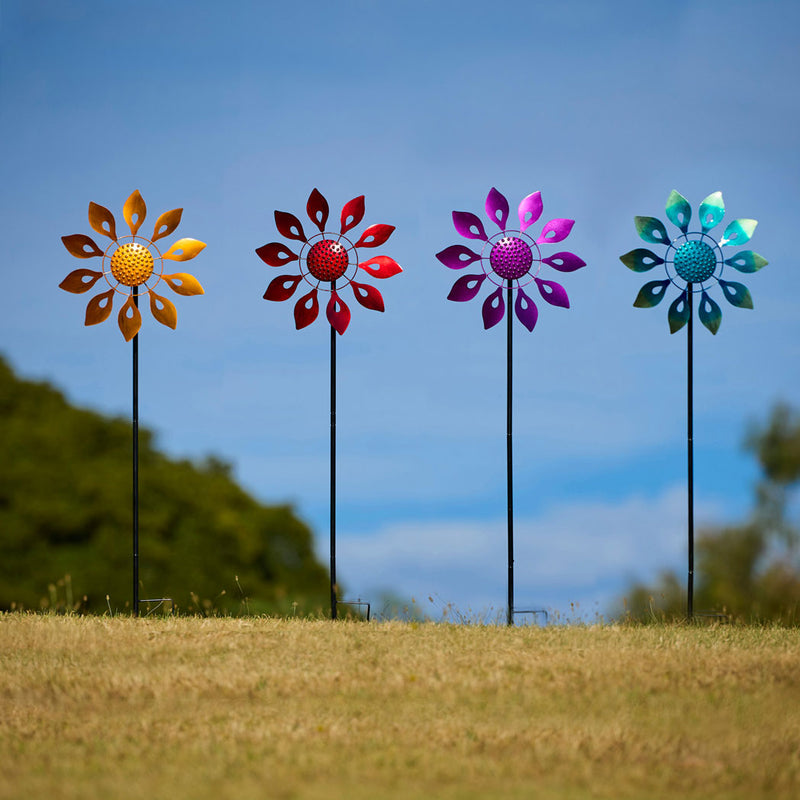 Dahlia Windmill | Wind Spinner on Stake