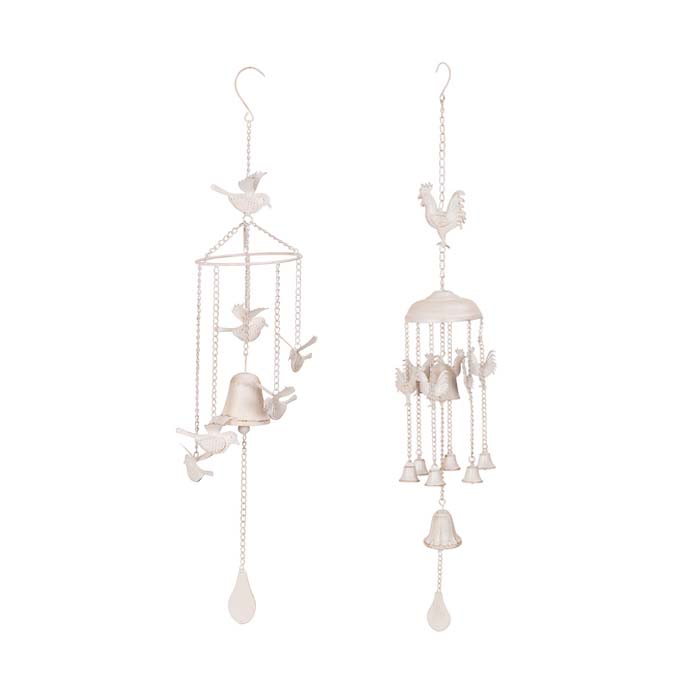 Wind Chime Cast Iron White