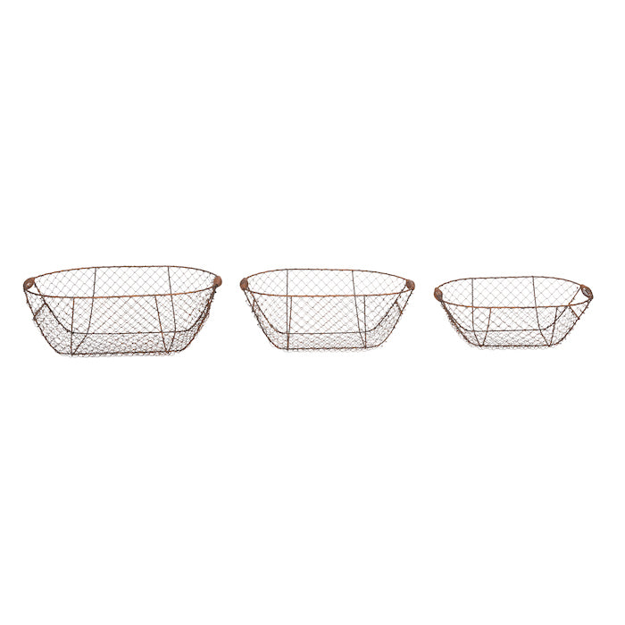 Wire Harvest Oval Baskets