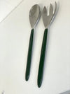 Salad Servers W/ Deep Green Enamel