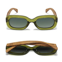 Vibe Moss Khaki Frame l Black Lens l Walnut Arms