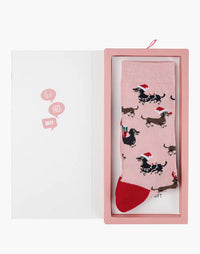 Christmas Ho Ho Ho Dash | Womens Bamboo Sock Card