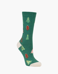 Dainty Jolly Trees | Womens Bamboo Sock