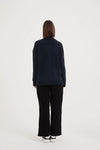 Turtle Neck Boxy Knit | Navy