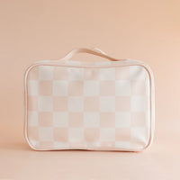 Salmon Check Cosmetic Bags