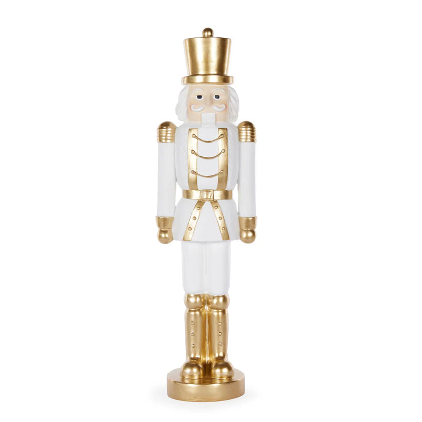 54cm White And Gold Velvet Regal Nutcracker