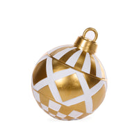 24cm White And Gold Geometric Bauble