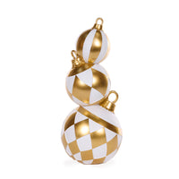 White And Gold Geometric Bauble Stack