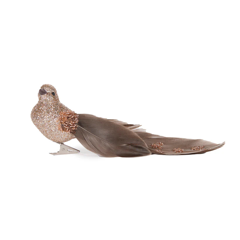 Champagne Natural Feather Clip Bird