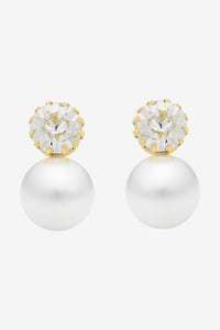 Vera Clear CZ Pearl Earring