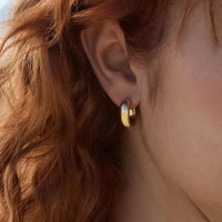 Cocoon Yellow Gold Hoop Earring