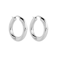 Dune Medium Silver Hoop Earring