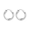 Dune Medium Silver Hoop Earring