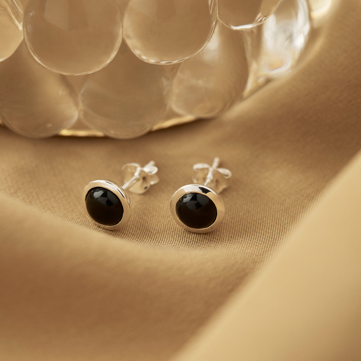 Husk Onyx Stud Earring