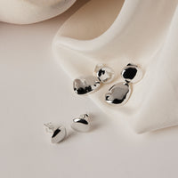 Double Pebblet Stud Earrings | Sterling Silver