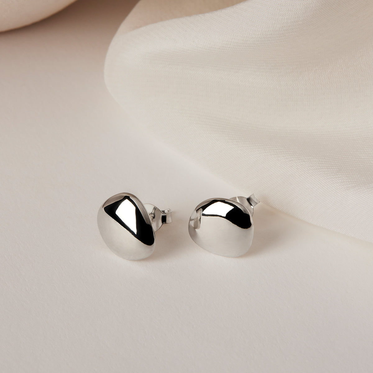 Pebblet Stud Earrings  | Sterling Silver