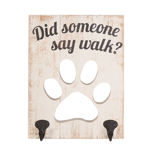 Wooden Wall Hook with Paw- "Did someone say walk?"