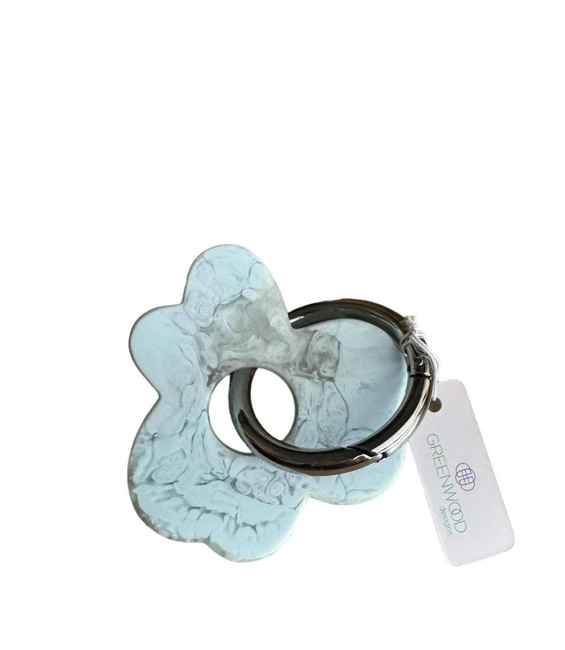 Floral Resin Keyrings | Silver