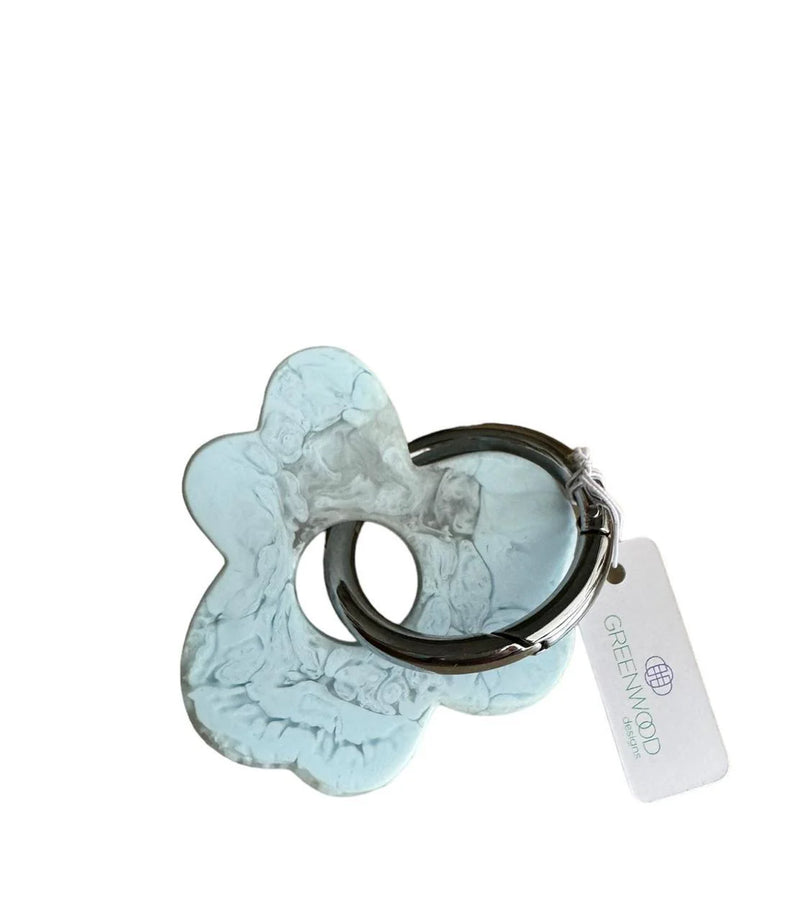 Floral Resin Keyrings | Silver