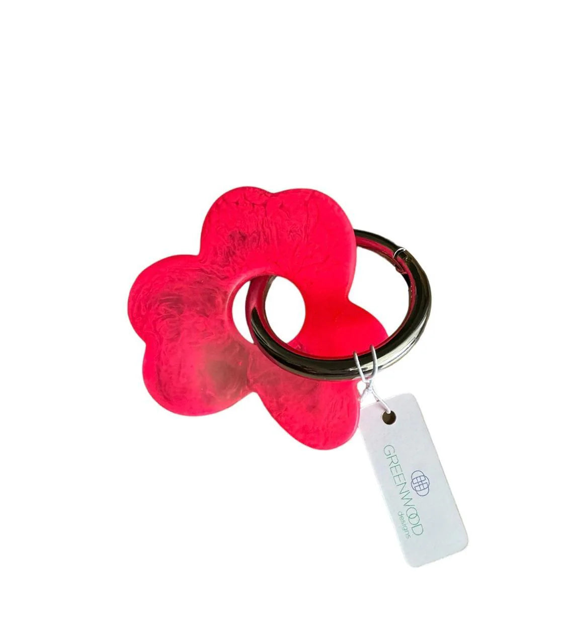 Floral Resin Keyrings | Silver