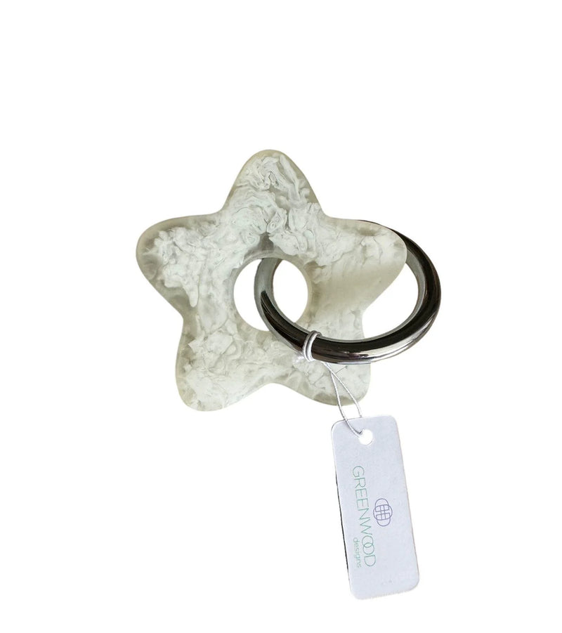 Star Resin Keyrings | Silver