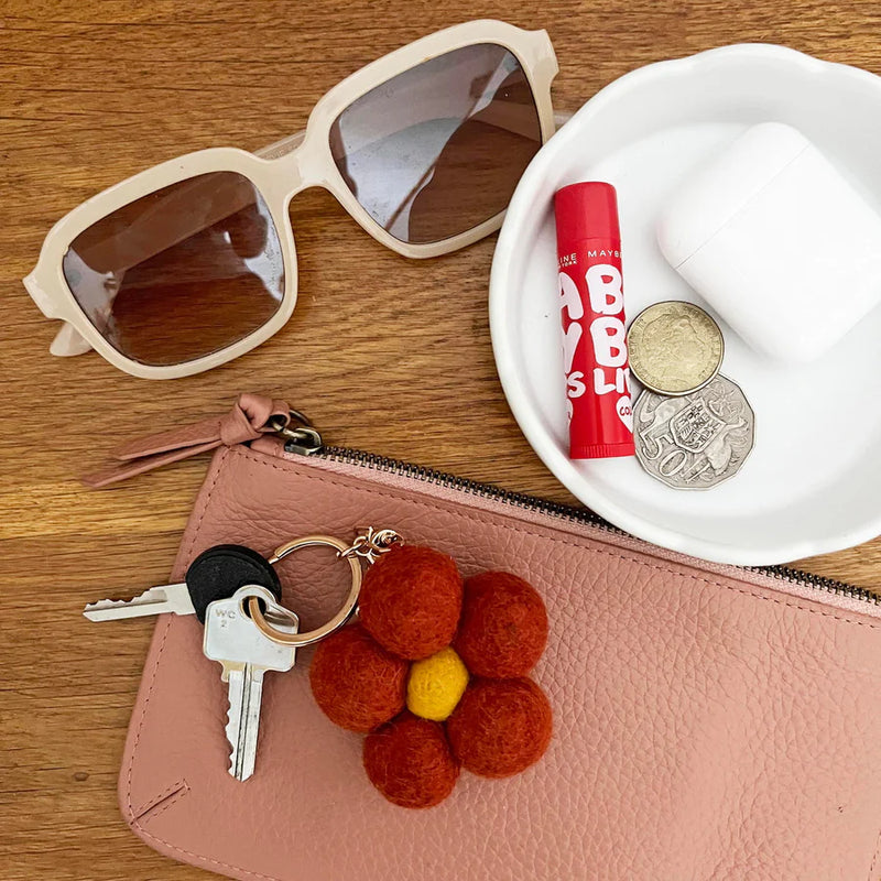 Felt Flower Keychain