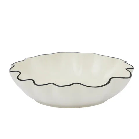 Winslow Ceramic Bowls | Ivory/Black