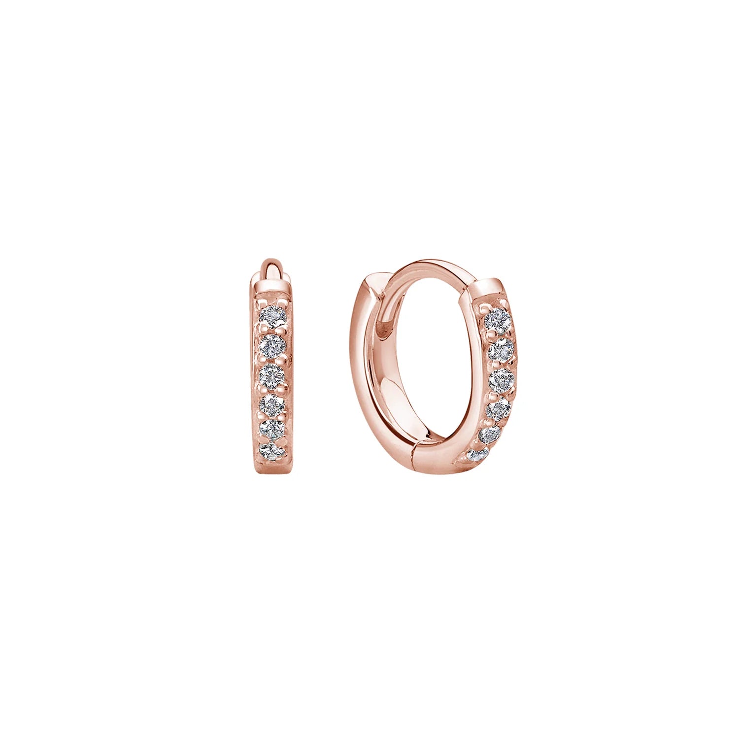 9mm Huggies | Rose Gold Plate