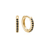 11mm Huggies | Black Spinel Yellow Gold