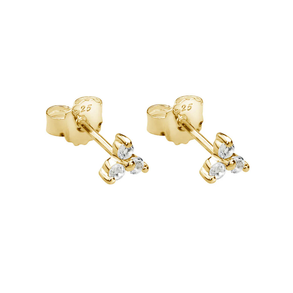 Trinity Studs | 18KT Yellow Gold Plate