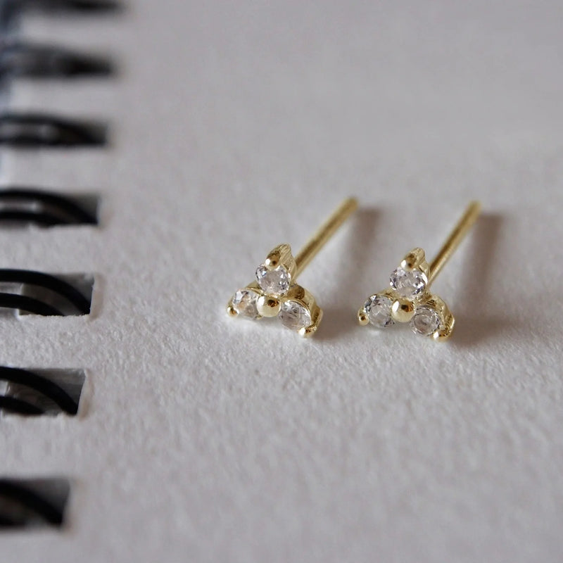 Trinity Studs | 18KT Yellow Gold Plate