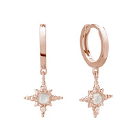 Huggies with Hanging Star | Rose Gold Plate