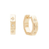 Octagonal Huggies White Topaz | 18KT Yellow Gold Plate