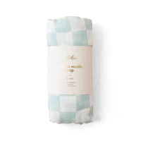 Sage Check Organic Muslin Wrap Swaddle