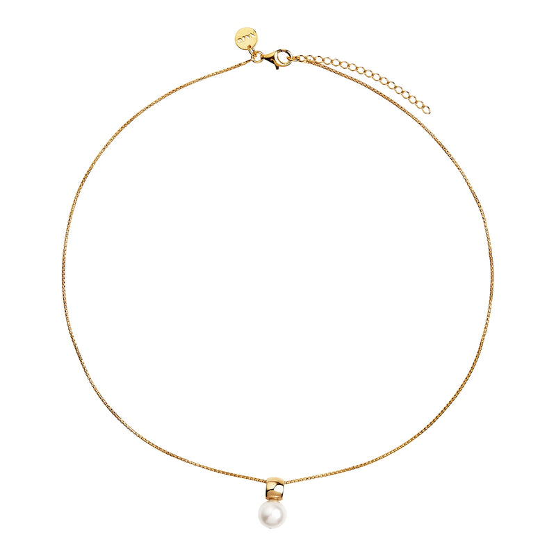 Idyll Yellow Gold Pearl Necklace 45cm