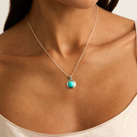 Husk Turquoise Small Necklace (45cm+ext)