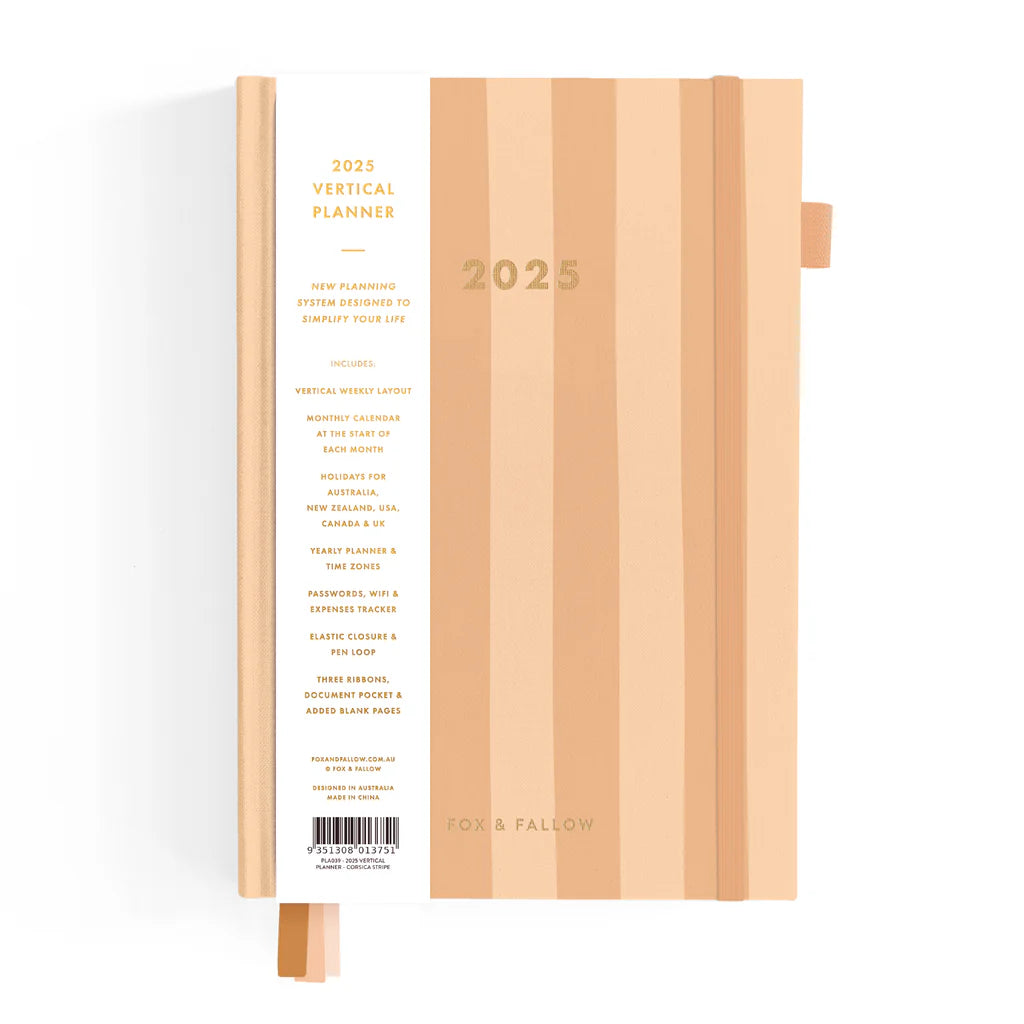 2025 A5 Vertical Planner | Corsica Stripe