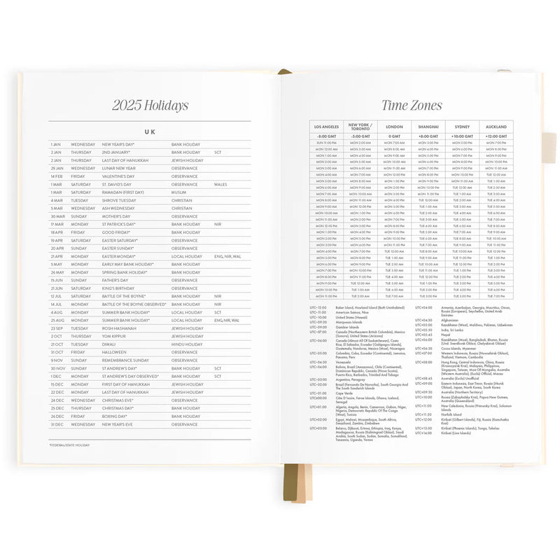 2025 A5 Horizontal Planner | Creme