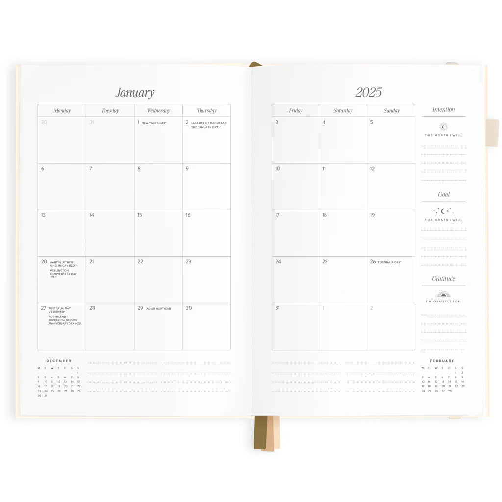 2025 A5 Horizontal Planner | Creme