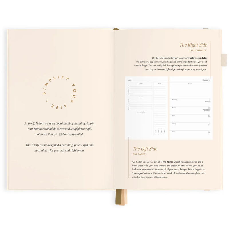 2025 A5 Horizontal Planner | Creme