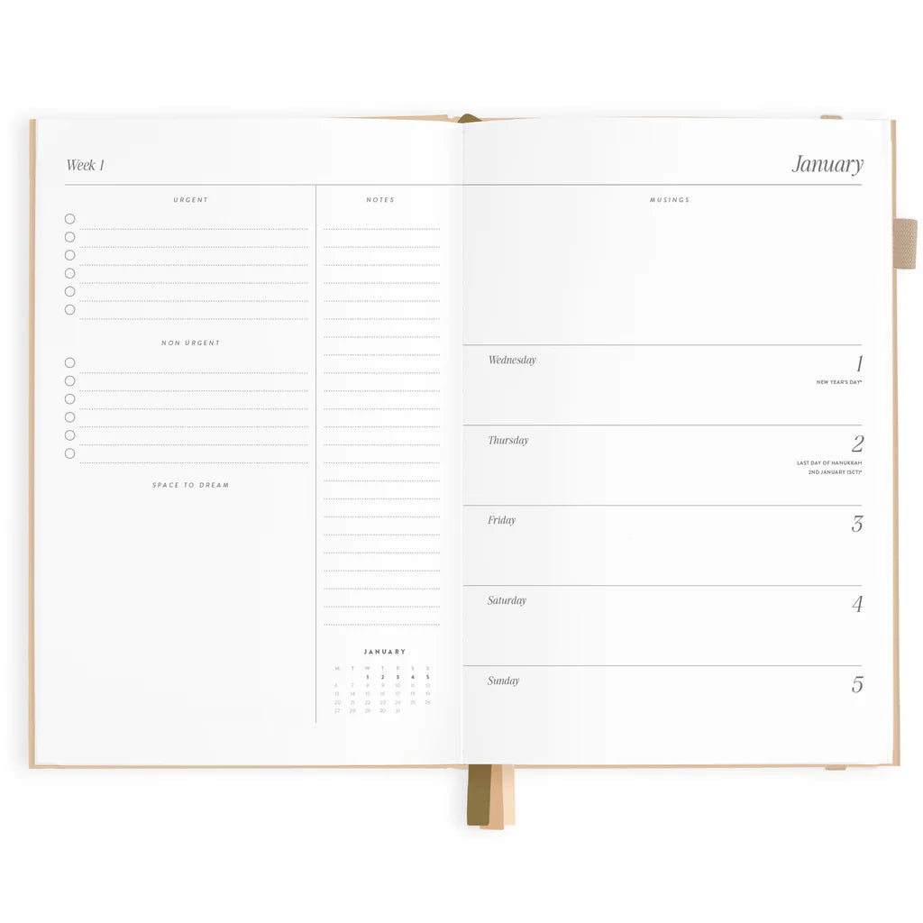 2025 A5 Horizontal Planner | Taupe