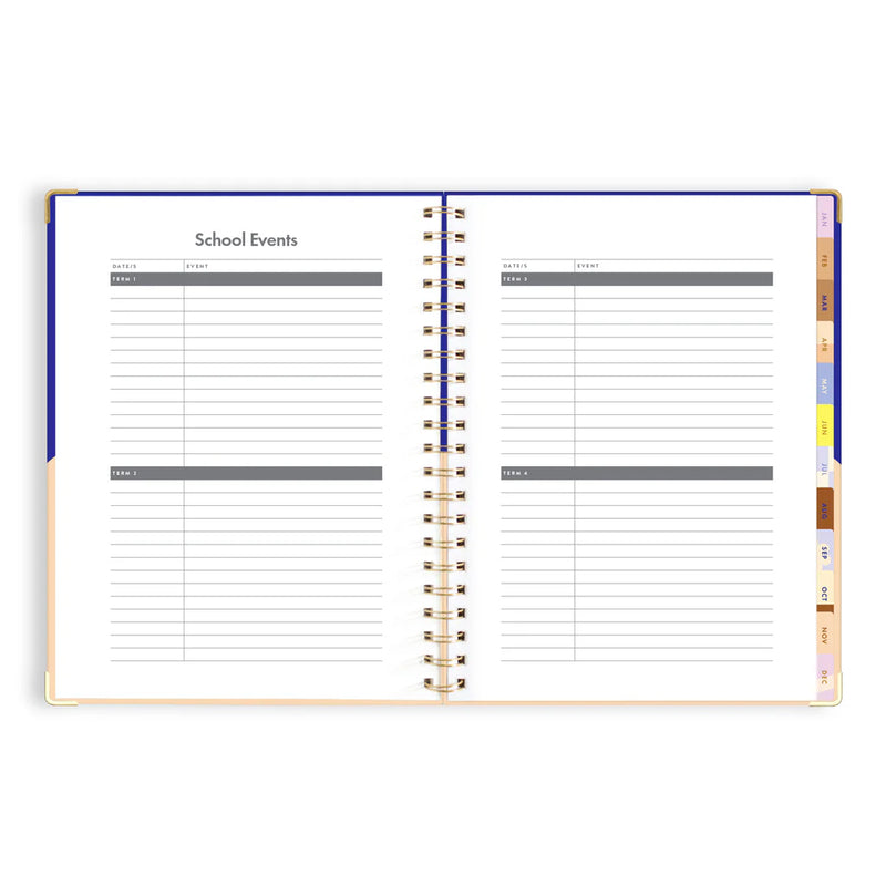 2025 A4 Academic Vertical Planner | Cobalt Ripple